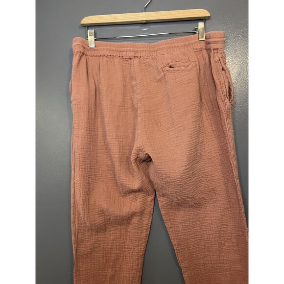 Lola River Pants Womens Large Rust 100% Cotton Gauze Drawstring Casual Lounge - Picture 6 of 9